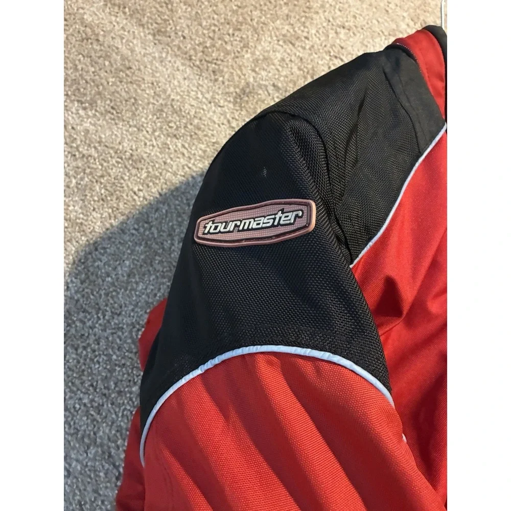 Tour Master Flex Motorcycle Jacket Men's S/M 40 Black Red Racing Padded